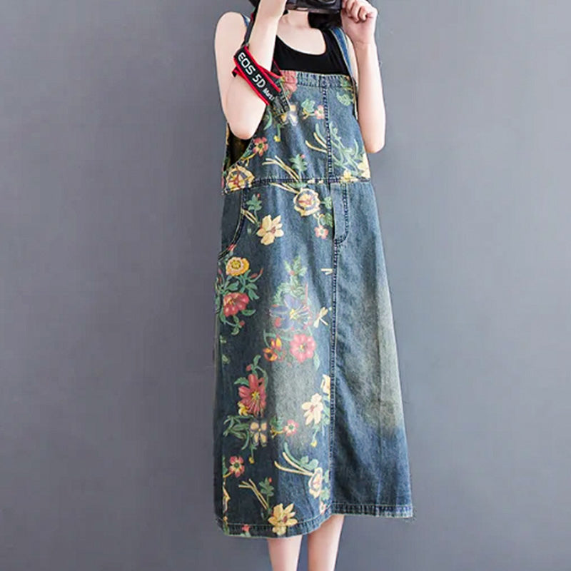 Overalové šaty s prérijním vzorem