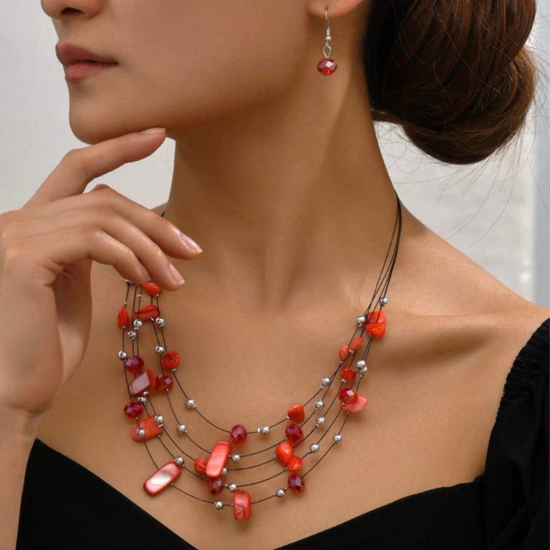 Sada kaskádových vrstev drahokamů