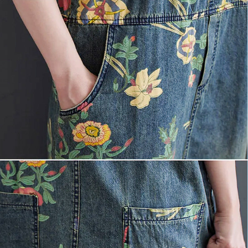 Overalové šaty s prérijním vzorem